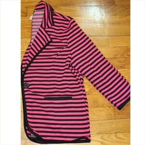 Striped Pink and Black Women's Blazer